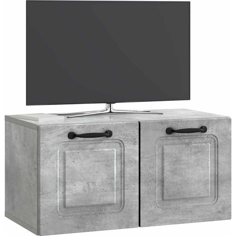 Maison Exclusive - Meuble TV mural Gris béton 59,5 x 31 x 30 cm Bois d'ingénierie