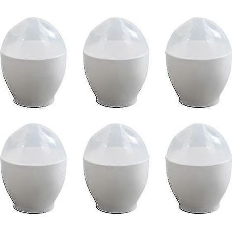 Lot de 6 mini-cuiseurs à œufs vapeur pour micro-ondes, cuiseurs à œufs portables pour la cuisine à domicile (blanc) (1/4)