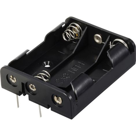TRU COMPONENTS TC-13220536 Batteriehalter 3x Mignon (AA) Kontaktpole (L x B x H) 60 x 48 x 16 mm (1/2)