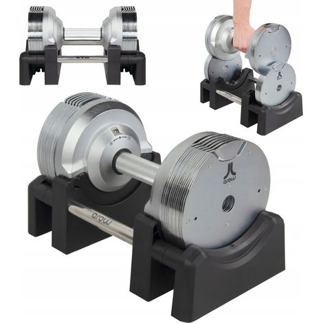 Manubrio regolabile da 23,5 kg con CO regolabile, manubrio premium argento da 1,5 kg (1/5)