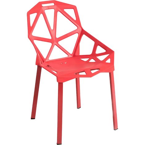 ORION91 Silla ELECTRA Color Rojo Acero y Polipropileno 54x59x80cm Comedor  Oficina Salón Teletrabajo Cocina - SpazioLuzio (1/5)