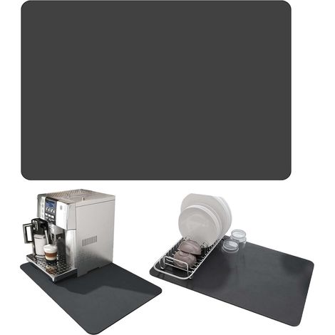 Tapis Egouttoir Vaisselle 40 x 30cm Evier Cuisine Absorbant pour Machine à Café de Drainage Super Absorbant，pour Vaisselle, Café（Gris foncé） Gris Foncé cm'Gris Foncé 40 x 40 cm'Gris Foncé'40 x 40 cm