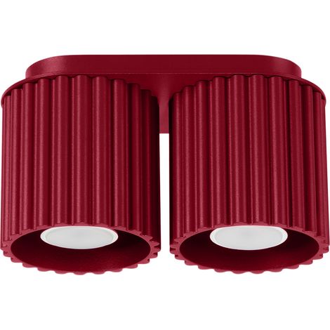 Lampada da soffitto Aura 2 GU10 bordeaux in alluminio Sollux SL.1820 (1/5)