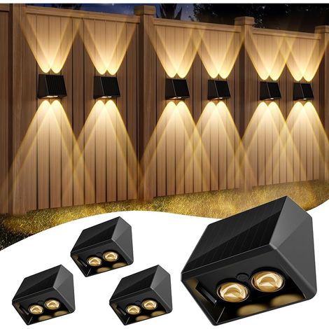 Applique Murale Exterieur Solaire Lot de 4, avec 11 RGBCW Modes (1/5)