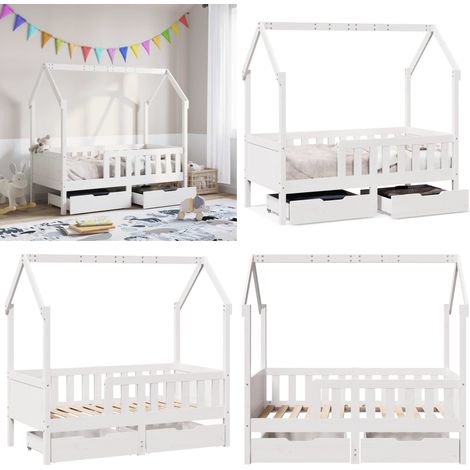 Estructura de cama infantil con cajones madera de pino 80x170cm - Estructura de cama - Cajón bajo la cama