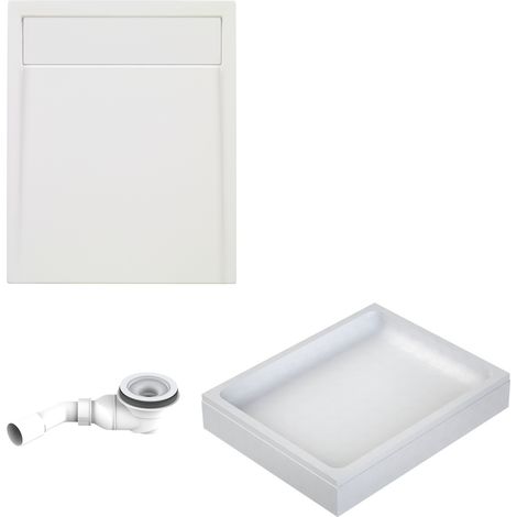 Schulte Duschwanne Brava - aus hochwertigem Sanitäracryl, Komplett Set inkl. Wannenträger und Ablauf, Farbe: Weiß, Größe: 140 x 90 cm