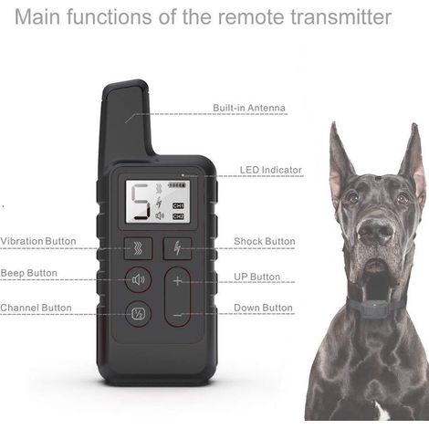 Collier De Choc Télécommandé Pour Chien - Collier De Dressage Pour Grands Et Moyens Petits Chiens Avec Modes Bip - Vibration Et Choc (1/5)