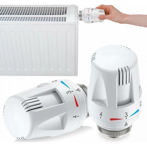 Tête de radiateur thermostatique - Vanne de radiateur - Vanne de radiateur : 2 pièces - Tête de radiateur thermostatique - Tête de rechange - Thermostat de radiateur M30 x 1,5