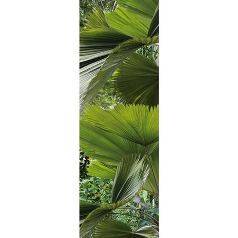 Sticker Réfrigérateur Feuilles Vertes des Tropiques, 59,5 cm x 180 cm, Déco Intérieure Maison (1/3)