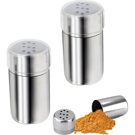 Mini-Salz- und Pfefferstreuer-Set (2er-Pack, Edelstahl) – Ideal für Lunchboxen, Bento-Boxen, den Bürogebrauch und Camping. (1/5)