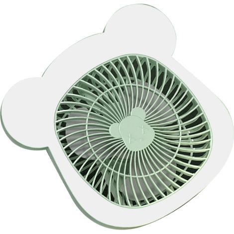 Mini ventilateur de nuit rechargeable USB, à suspendre, pour bureau, maison ou chambre d'étudiant, mini ventilateur silencieux vert (1/5)