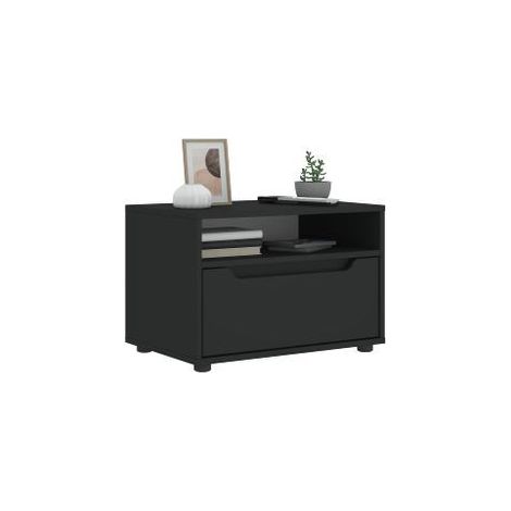 Meuble TV VISNES noir 60x40x38 bois d'ingénierie (1/5)