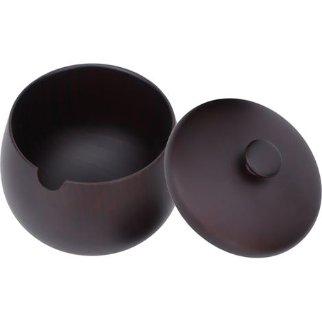 Pot de cuisine en bois de style japonais, noir, fabriqué en bois de jujubier. (1/5)