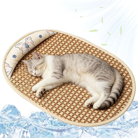 Tapis Rafraichissant Chien avec Oreiller, Tapis Rafraichissant Chat Résistant aux Rayures Plus Durable, TapisRefroidissant pour Chien Portable, Cooling Mat Dog pour Été et Canicule, 50x40cm (1/5)