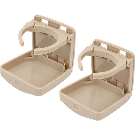 Support porte-gobelet pliable pour voiture, lot de 2, avec vis, beige, compatible SUV, van, bateau et véhicule marin (HF-PAB) (1/5)