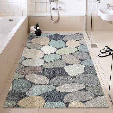Tapis De Douche - 120 x 80 cm - PVC Souple - Trou De Drainage - Antidérapant - Pour Salle De Bains Humide - 1 pièce (1/5)