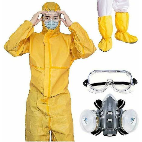 Vêtements de protection contre les radiations nucléaires Vêtements de travail (surchaussures + lunettes + visière) 180 (1/5)