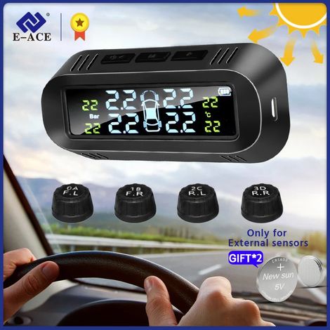(K04-Externe) Système de surveillance automobile intelligent, dispositif externe, capteurs de pression des pneus, alarme de sécurité, port USB, capteurs de pression des pneus (1/5)