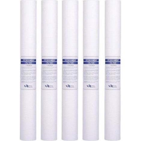 Cartucho de filtro de sedimentos de polipropileno para sistema de filtración de agua doméstico - 11,4 x 50,8 cm - 1 micra (1/4)