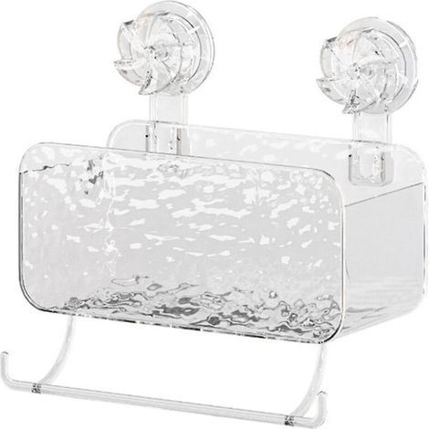 Organisateur de douche à ventouses, étagère de douche pour cuisines, salles de bains et cabines de douche, transparent (1/5)