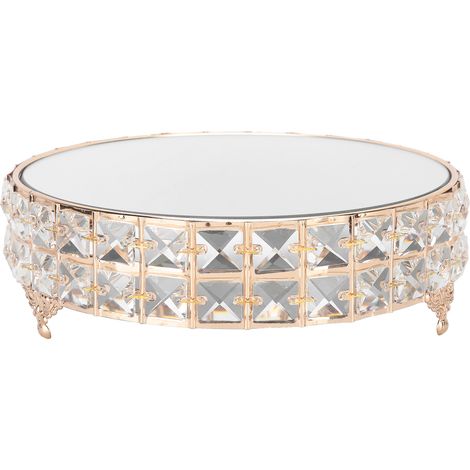 Présentoir à gâteaux ovale en verre miroir, idéal pour desserts, cupcakes et pâtisseries. (1/4)