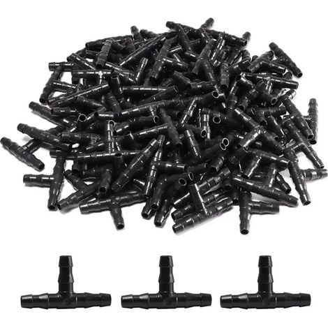 (50 pièces) Raccords pour système d'irrigation de jardin, jonction en T à embouchure plate 4/7, accessoires d'arrosage goutte à goutte pour l'horticulture