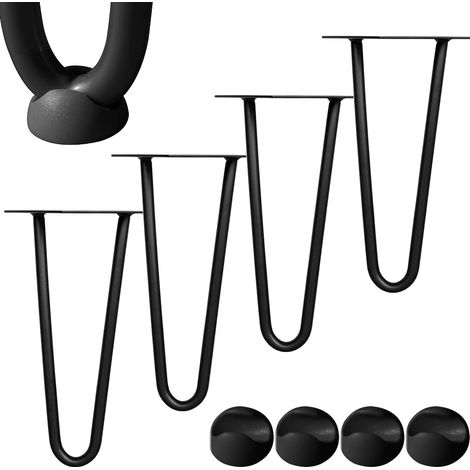 Melko 4X Hairpinlegs 25CM Hairpinlegs 25CM Black Table runners Tavolo base in acciaio 