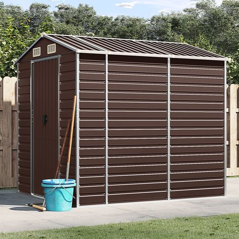 Abri de jardin-Remise Cabane pour outils marron 191 x 215 x 198 cm en acier galvanisé (1/5)