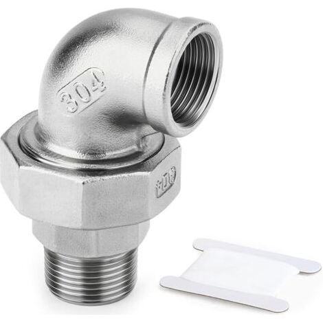 Pair 1 pièce 1/2\" BSP Elbow femelle et mâle raccords de tuyau 304, raccord de tuyau (1/5)