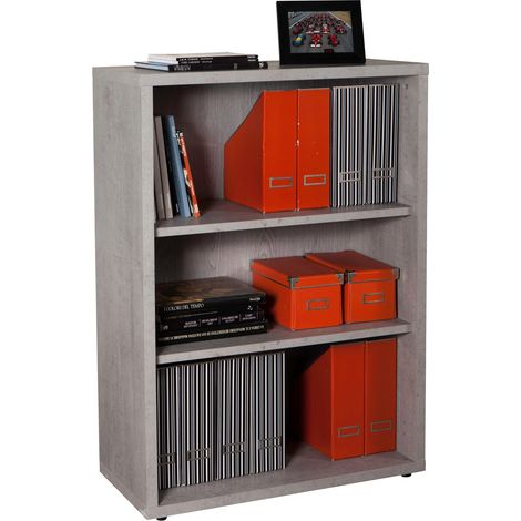 Kit libreria Pratico cm 35,7x81,6x112h in melaminico colore cemento - Salone (1/2)