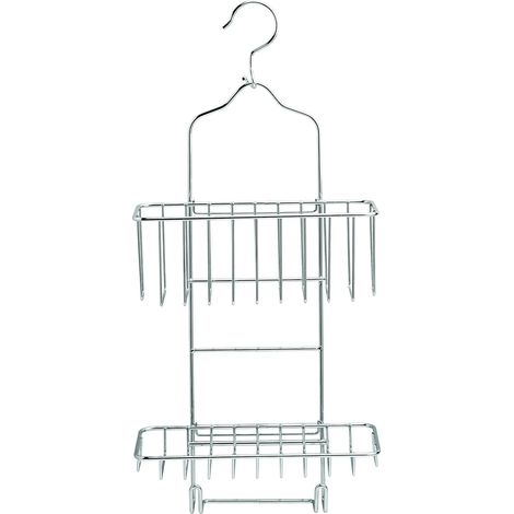 ÉTAGÈRE DE DOUCHE AVEC CROCHET ET DEUX ÉTAGÈRES (1/2)