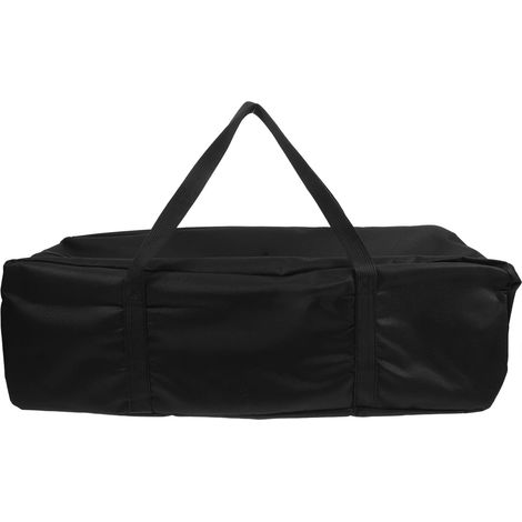 Borsa porta accessori per barbecue in tessuto Oxford nero con maniglia, facile da pulire, ideale per campeggio e attività all'aperto. (1/5)