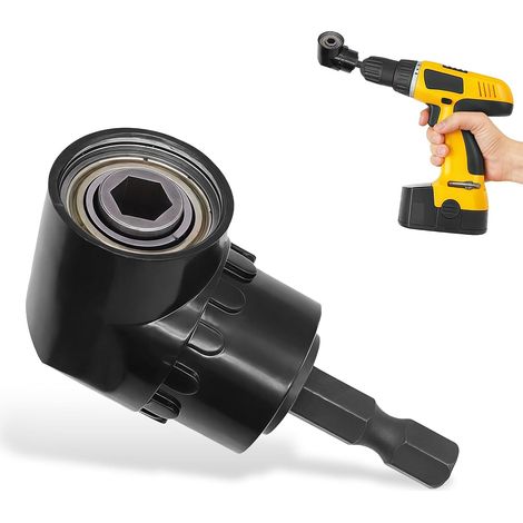 Accesorio de destornillador de ángulo recto de 105° con portapuntas magnético de 1/4", adaptador para destornillador y taladro de ángulo recto para espacios reducidos. (1/5)