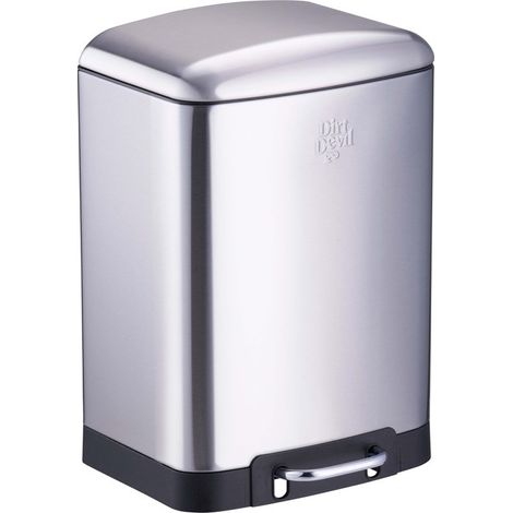 Poubelle à pédale en acier inoxydable de 12 litres avec panier amovible et fermeture amortie (1/5)