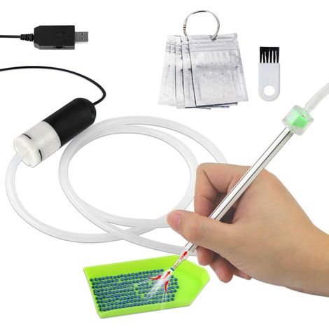 Elektrischer Diamantmalstift, elektrischer Diamantmalstift mit Pinsel und Aufbewahrungsschale, USB-betriebenes Diamantmalzubehör