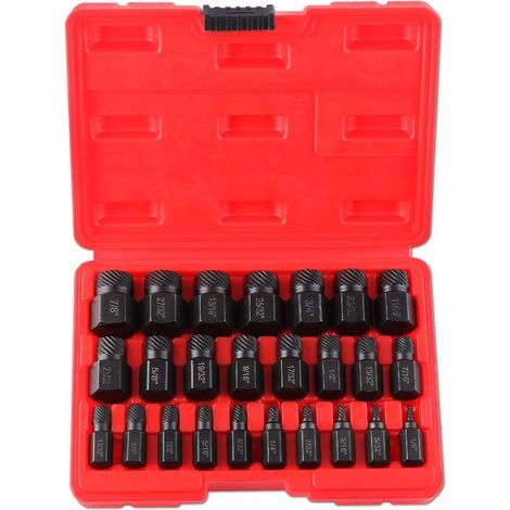 Mehrzahn-Schraubenausdreher-Set, Schraubenausdreher-Set, Ausdreher-Set für abgebrochene Schrauben, Schraubenausdreher aus Chrom-Vanadium-Stahl (1/5)
