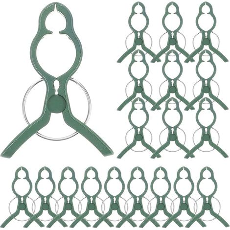 Plastic Garden Clips Reusable Tomato Plant Clips, for Climbing Plants in Cage, Green L (1/5)