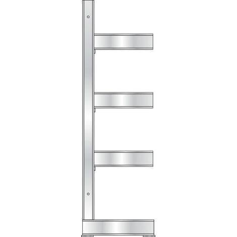 BRB Kragarmregal feuerverzinkt, einseitig, BxTxH 3100x740x2, 3 Regalfelder, 4 Ebenen, Tragkraft/Fachebene 1800 kg (1/3)