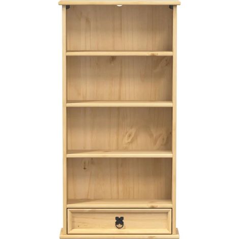 vidaXL CD-Regal Corona aus massivem Kiefernholz braun 52x17,5x103 cm