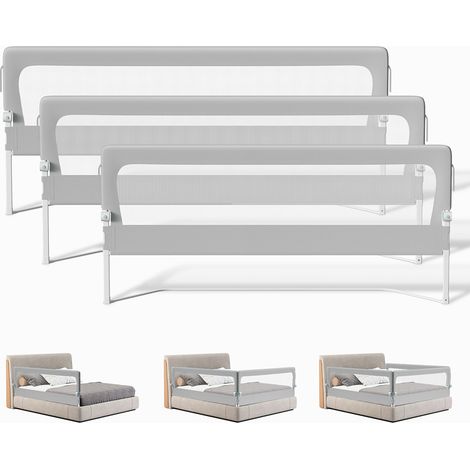 TolleTour 3X Barriera pieghevole per lettino/letto per neonati/bambini Oxford Angolo 180° con cintura di fissaggio extra 1x150 cm, 2x180 cm