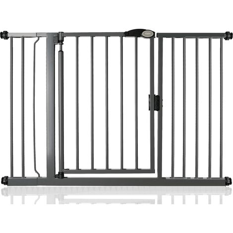Bettacare Auto Close Pet Gate, 125.4cm - 132.4cm, Slate Grey, Pressure Fit Stair Gate for Dog & Puppy