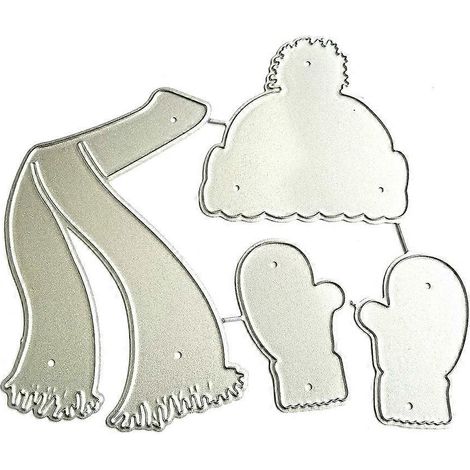 Stanzformen für Hut, Schal, Handschuhe, Metall, Schablone, DIY-Scrapbooking-Album, Papier