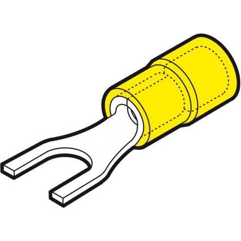 Capicorda forcella vite 5mm giallo CEMGF-U5 preisolato per cavi comando