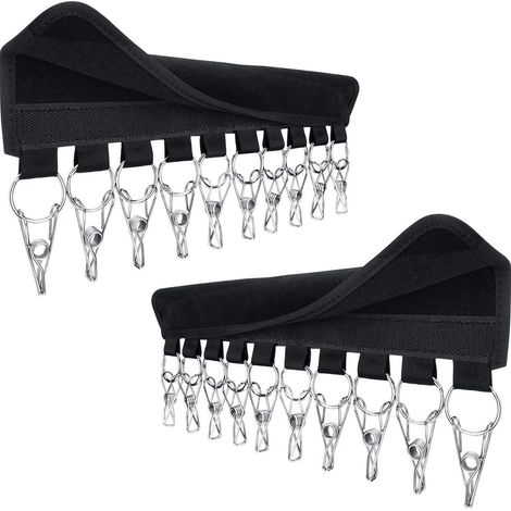Porte-casquettes, 10 clips (noir, 1 pièce), organiseur de casquettes, fixation murale (1/5)