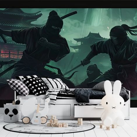 Papier peint japonais ninjas dans l ombre - 150 x 250 cm (1/2)