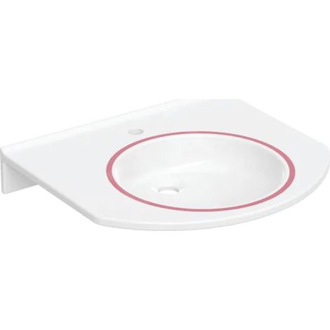 Geberit Publica - Lavabo sans obstacle, sans trop-plein, trou de robinetterie, blanc alpin 500.668.01.1 (1/3)