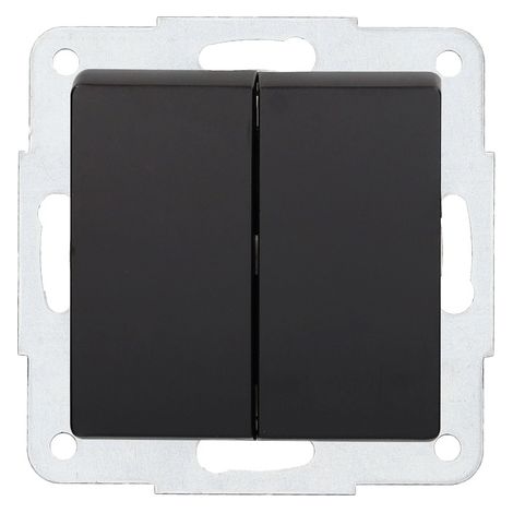 Doble conmutador empotrable Gamma Negro