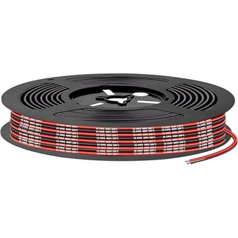 Câble en silicone,Câble électronique en silicone 16AWG Câble électrique flexible noir rouge,idéal pour modèles télécommandés,appareils ménagers et bien plus encore (1/5)