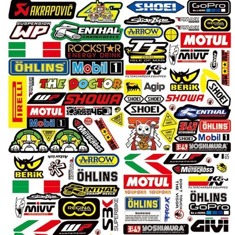 3 Feuilles Autocollant Vinyle, Design Humour, Résistant Eau, Pour Moto Vélo Casque (1/5)
