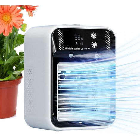 climatiseur portable évaporatif portable 500ml vitesses variables rafraîchisseur chambre voiture extérieur table (1/5)